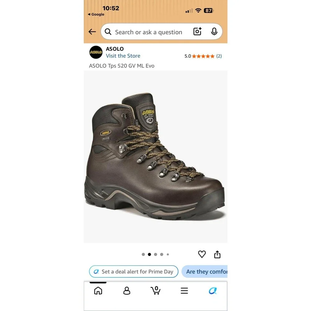 Women’s Asolo TPS 520 GV ML Evo Hiking Boots Sz. 9 Chestnut